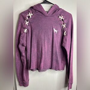 Victorias Secret Pink Pullover Cropped Hoodie